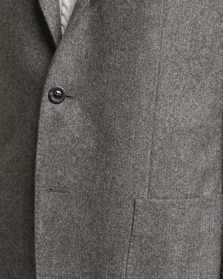 Herr | Kavajer | Boglioli | K Jacket Herringbone Wool Blazer Light Grey
