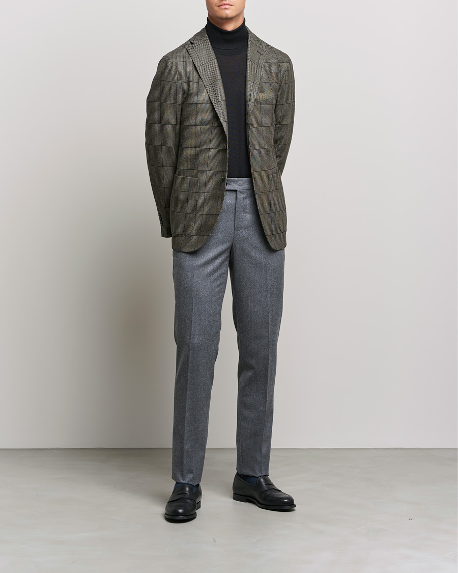 Herr | Kavajer | Boglioli | K Jacket Wool Check Blazer Brown