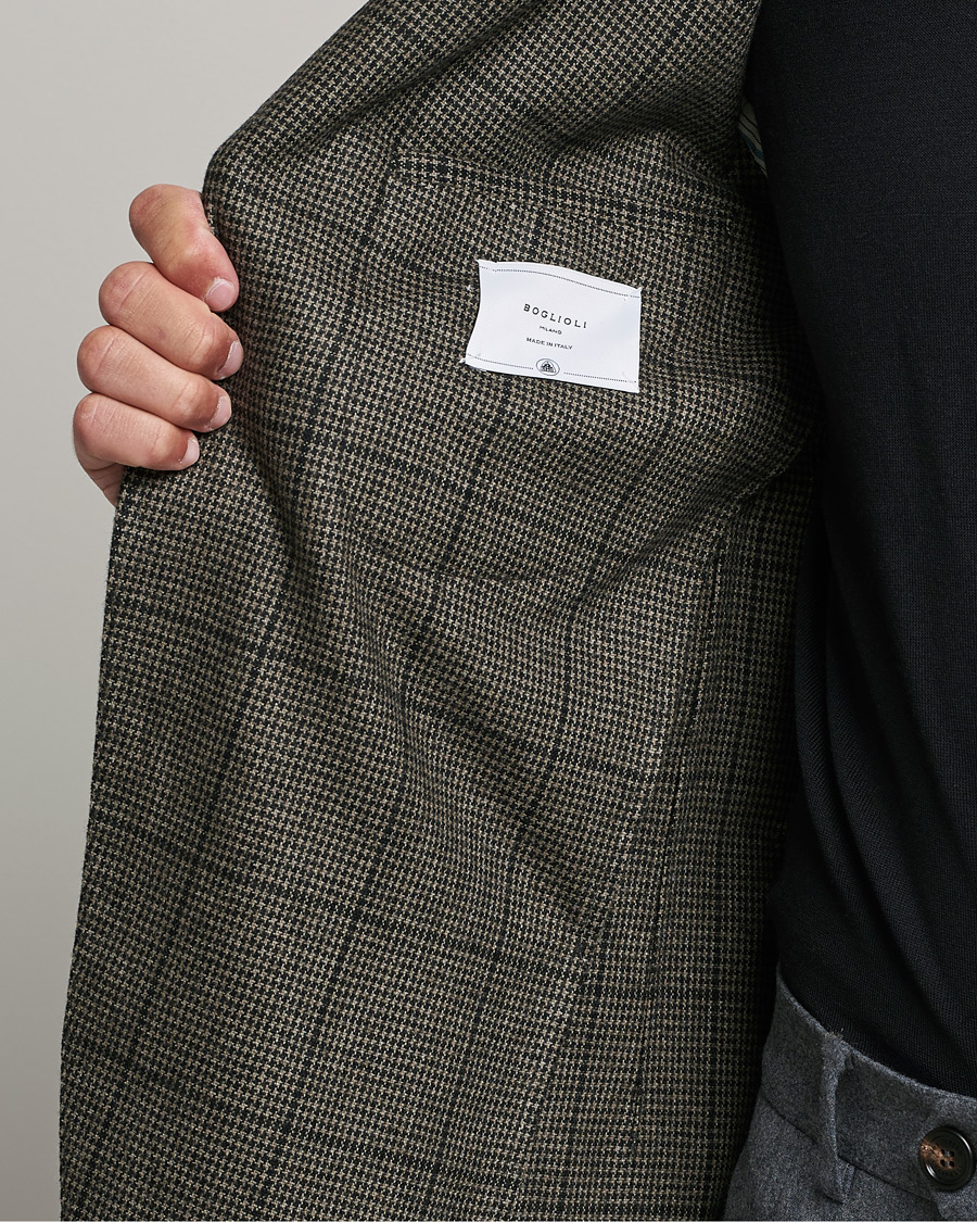 Herr | Kavajer | Boglioli | K Jacket Wool Check Blazer Brown