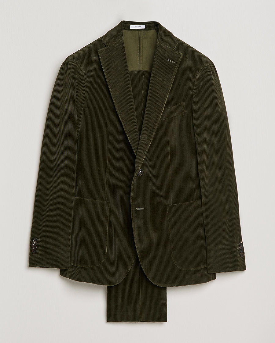 Herr | Kostymer | Boglioli | K Jacket Wale Corduroy Suit Forest Green