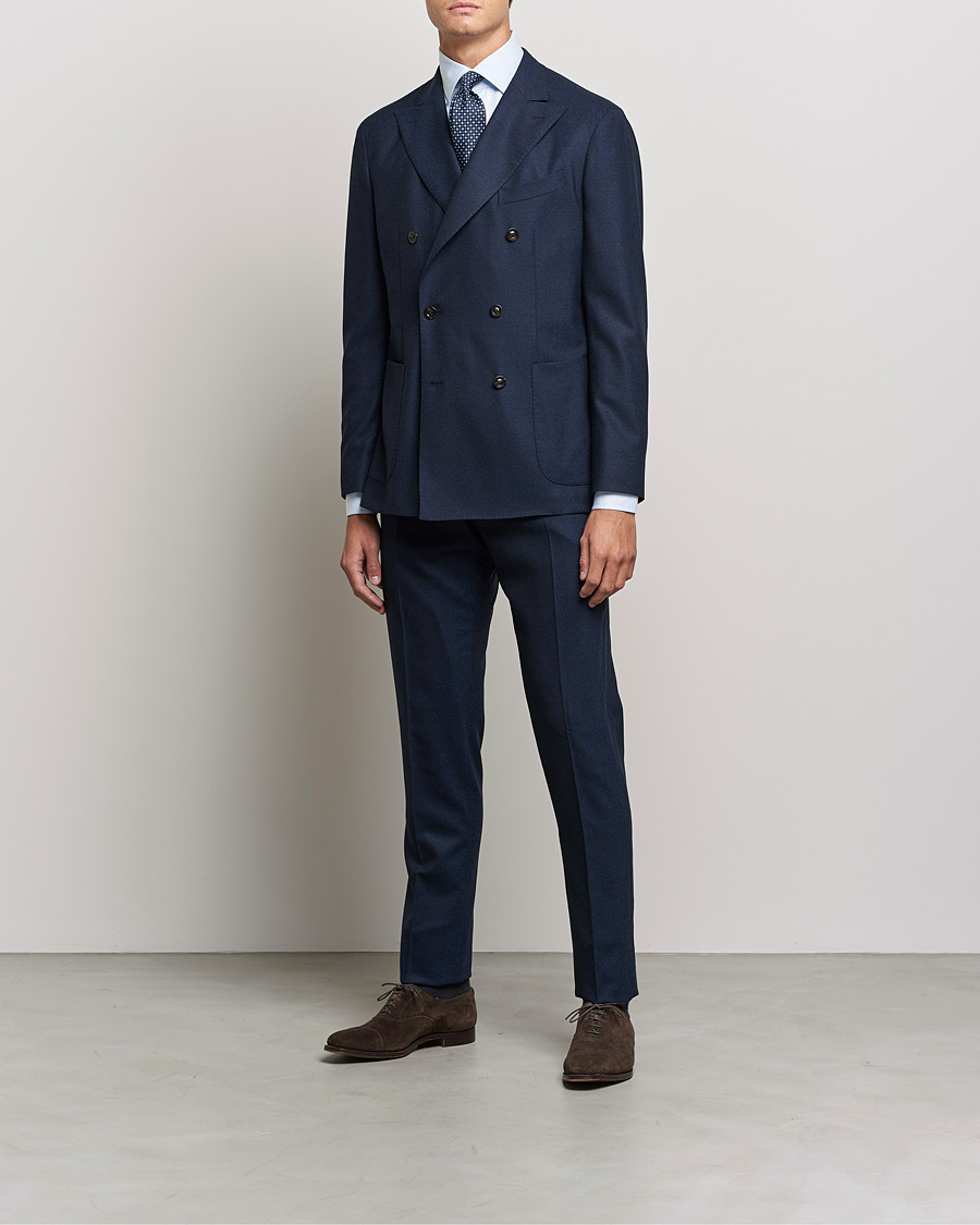 Herr | Kostymer | Boglioli | K Jacket DB Flannel Suit Navy