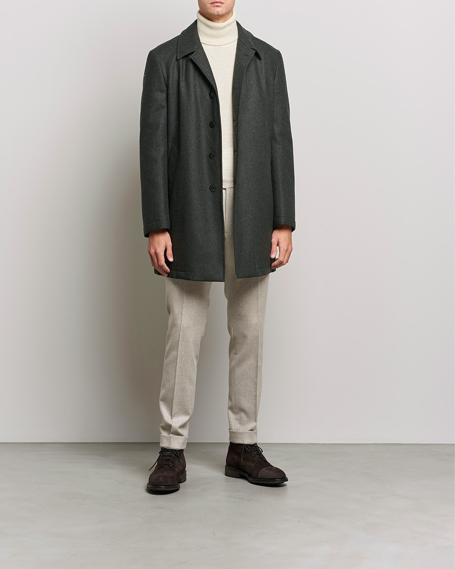 Herr | Jackor | Boglioli | Padded Wool Coat Forest Green