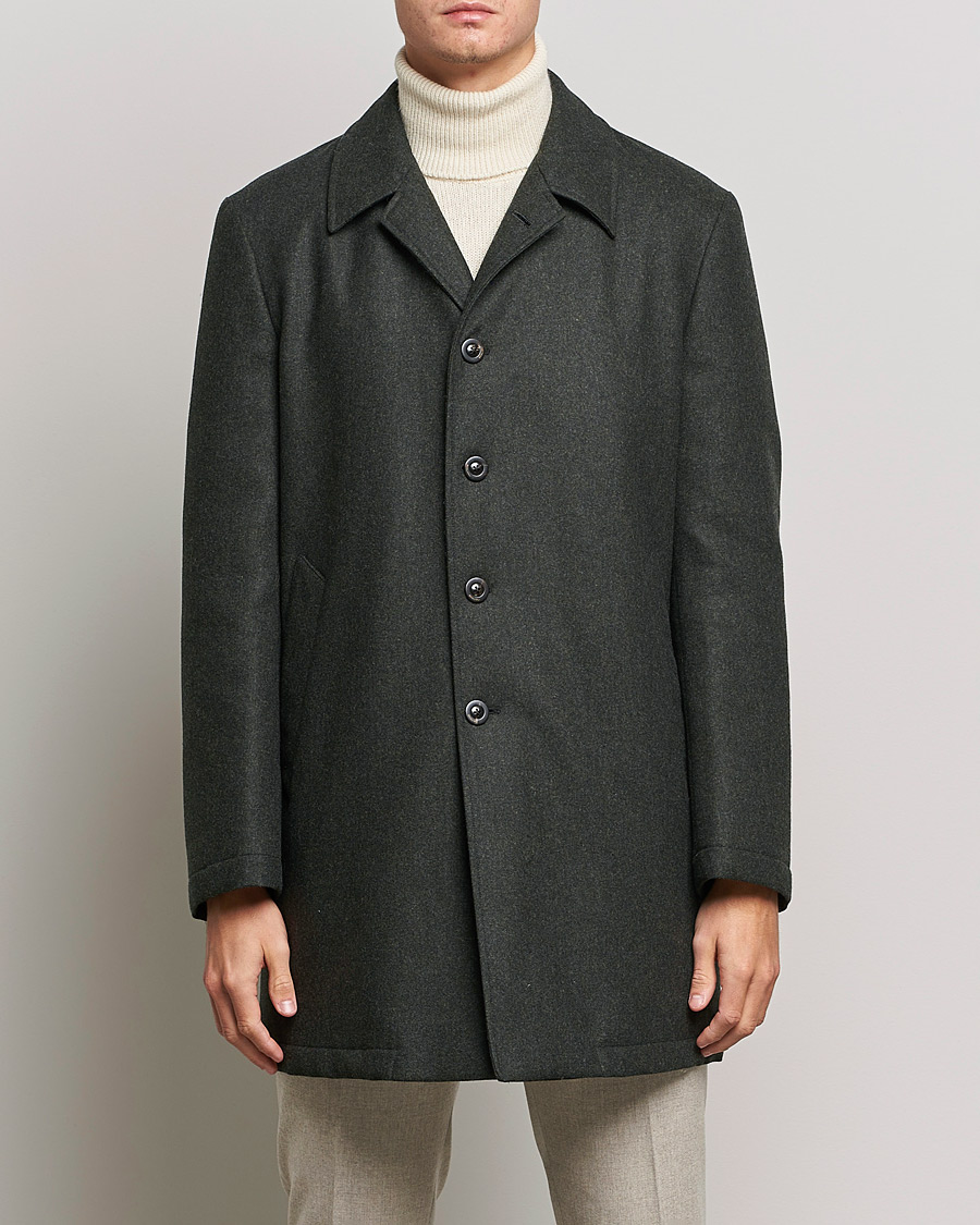 Herr | Jackor | Boglioli | Padded Wool Coat Forest Green