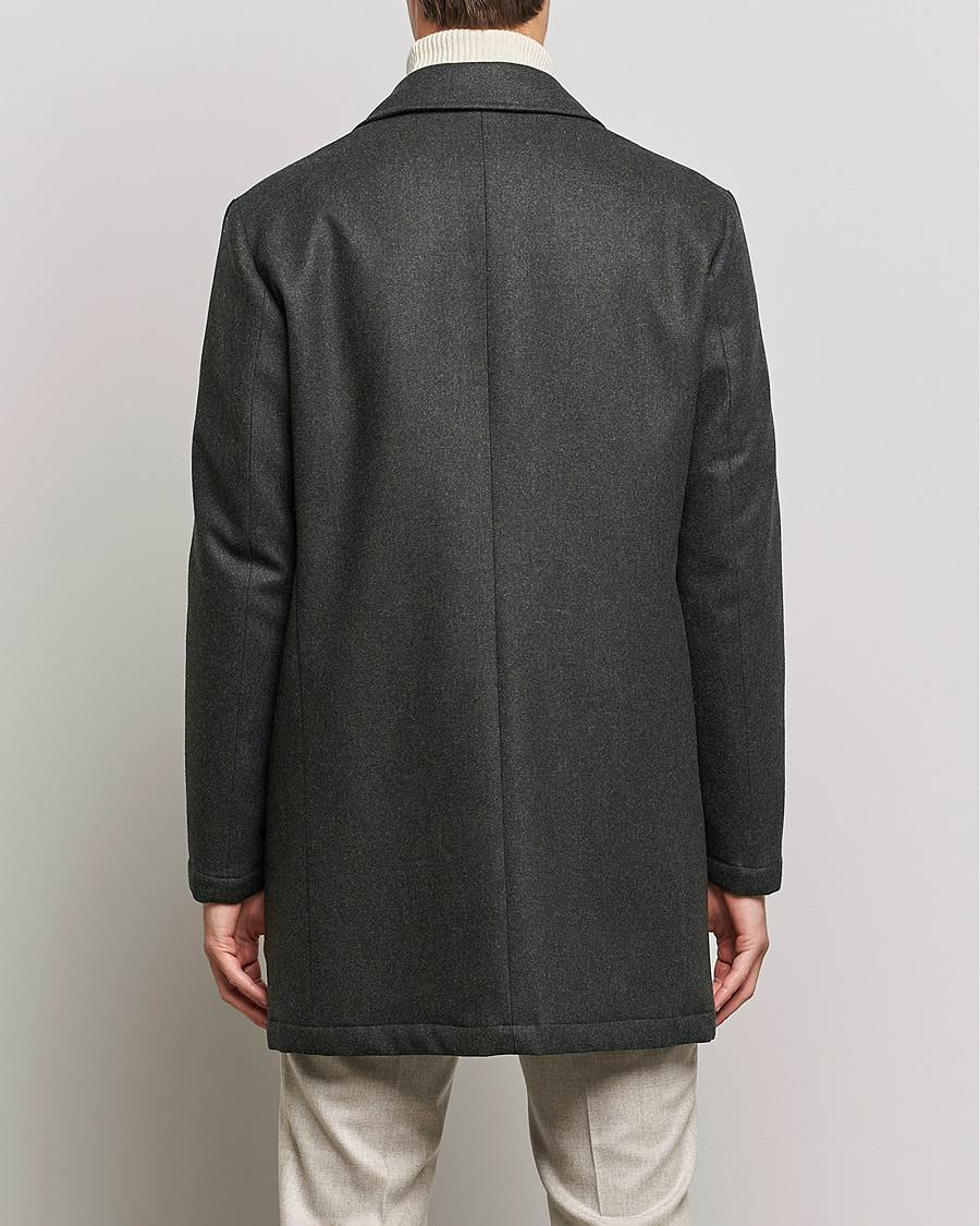 Herr | Jackor | Boglioli | Padded Wool Coat Forest Green