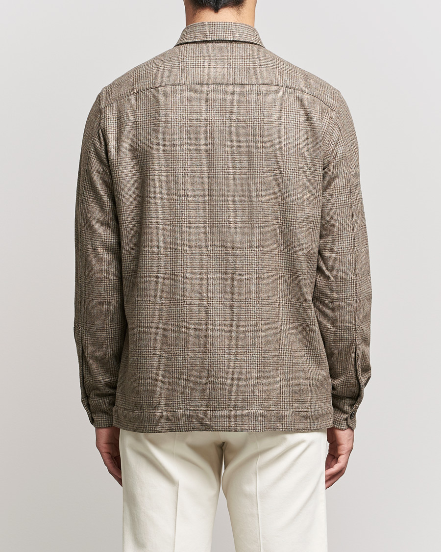 Herr | Skjortor | Boglioli | Check Flannel Overshirt Beige