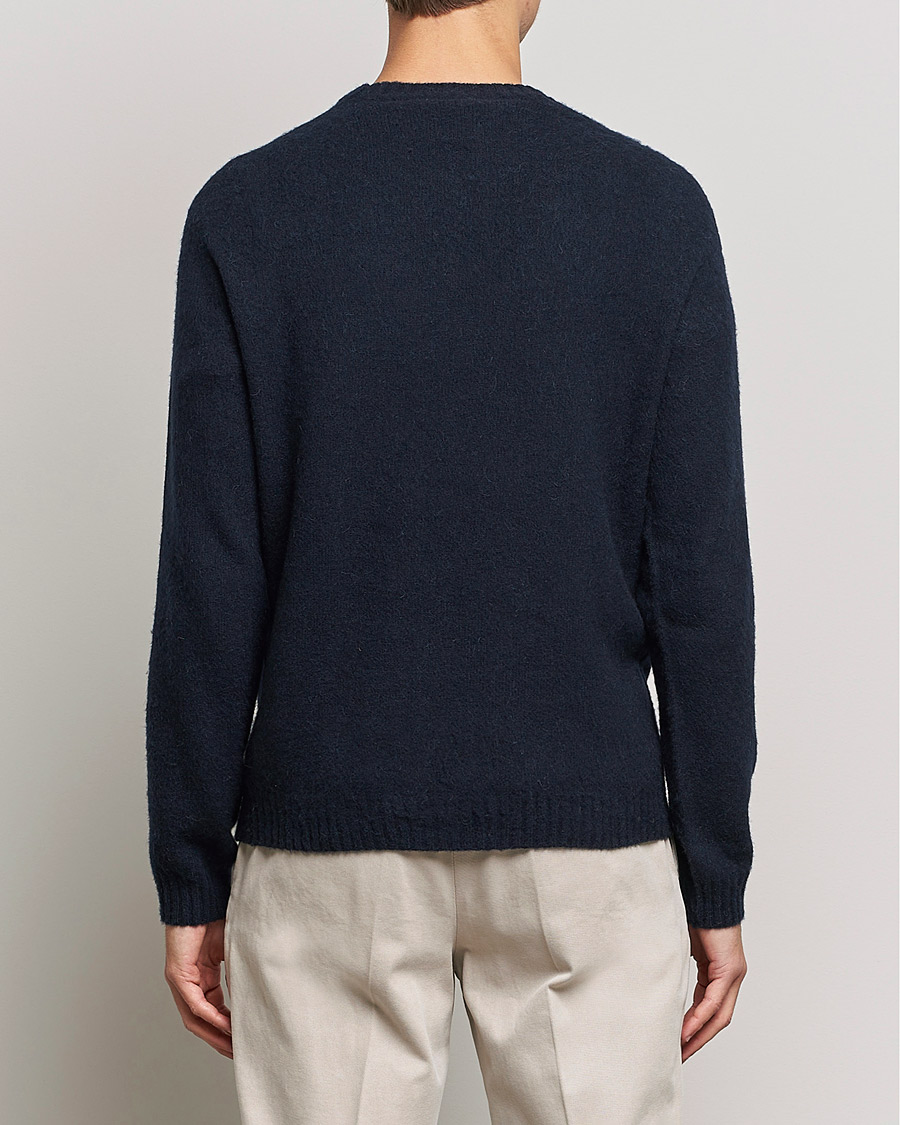 Herr | Tröjor | Boglioli | Brushed Cashmere Sweater Navy