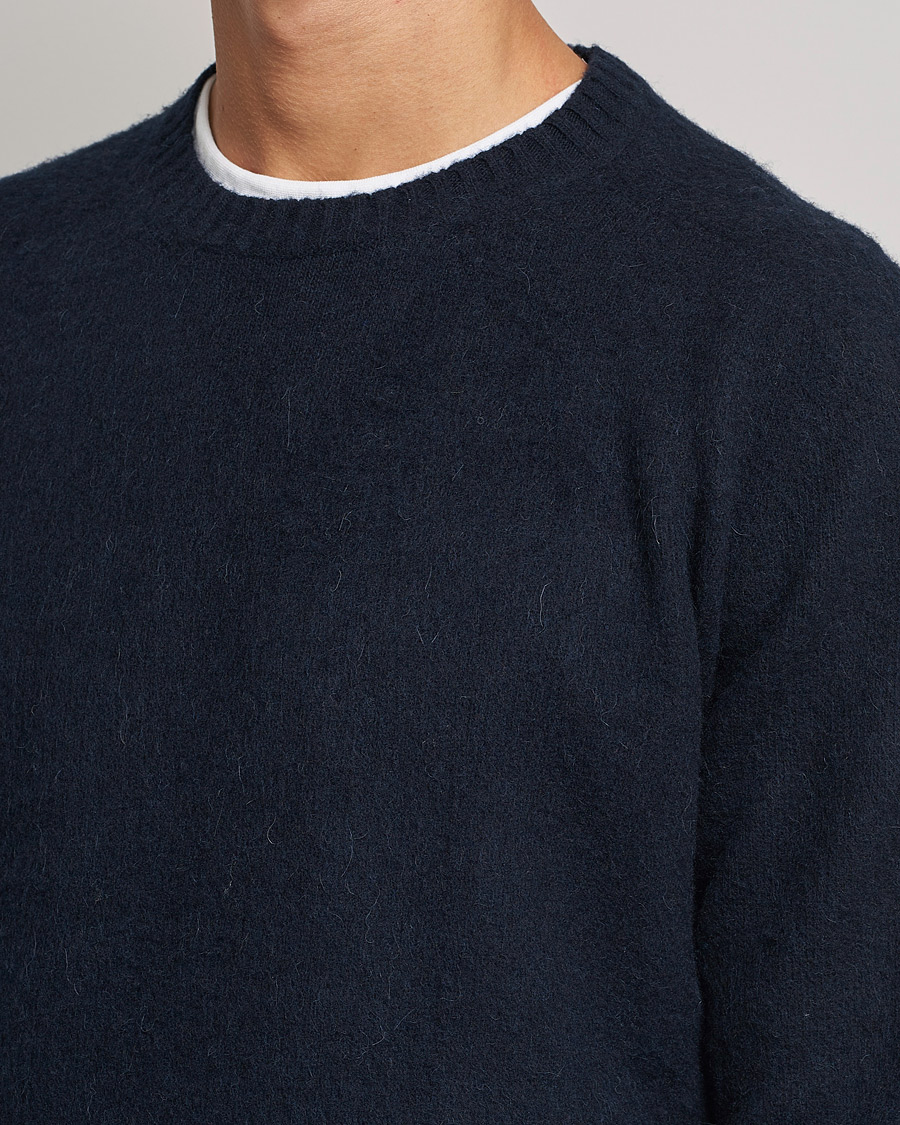 Herr | Tröjor | Boglioli | Brushed Cashmere Sweater Navy