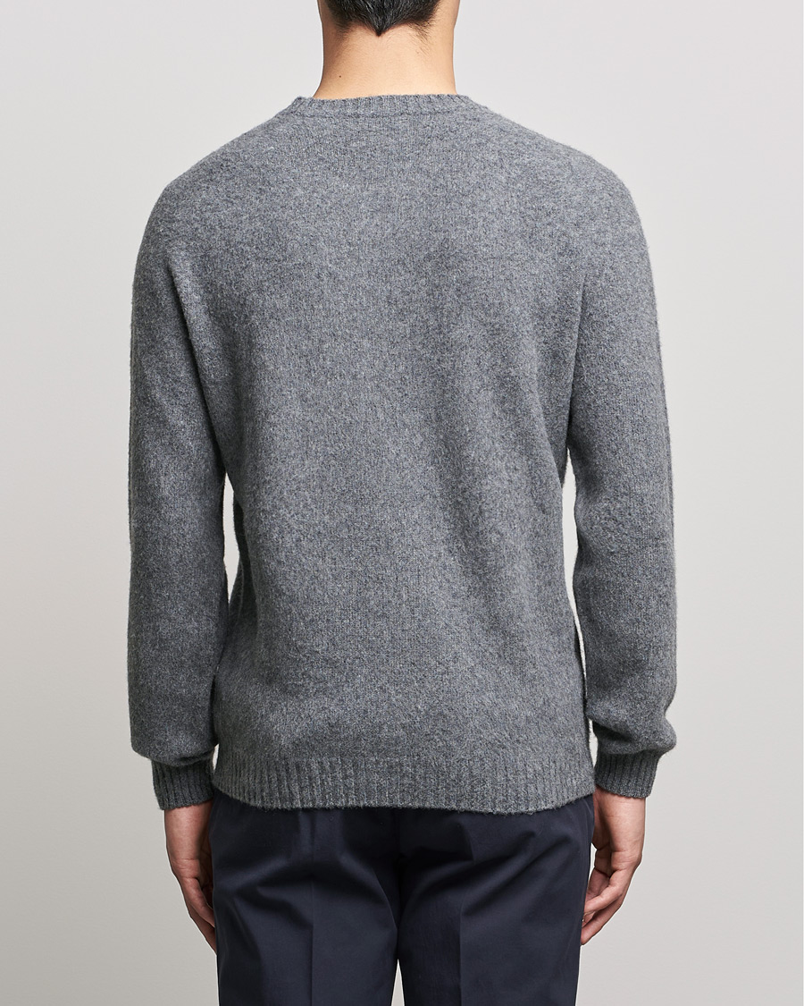 Herr | Tröjor | Boglioli | Brushed Cashmere Sweater Grey Melange