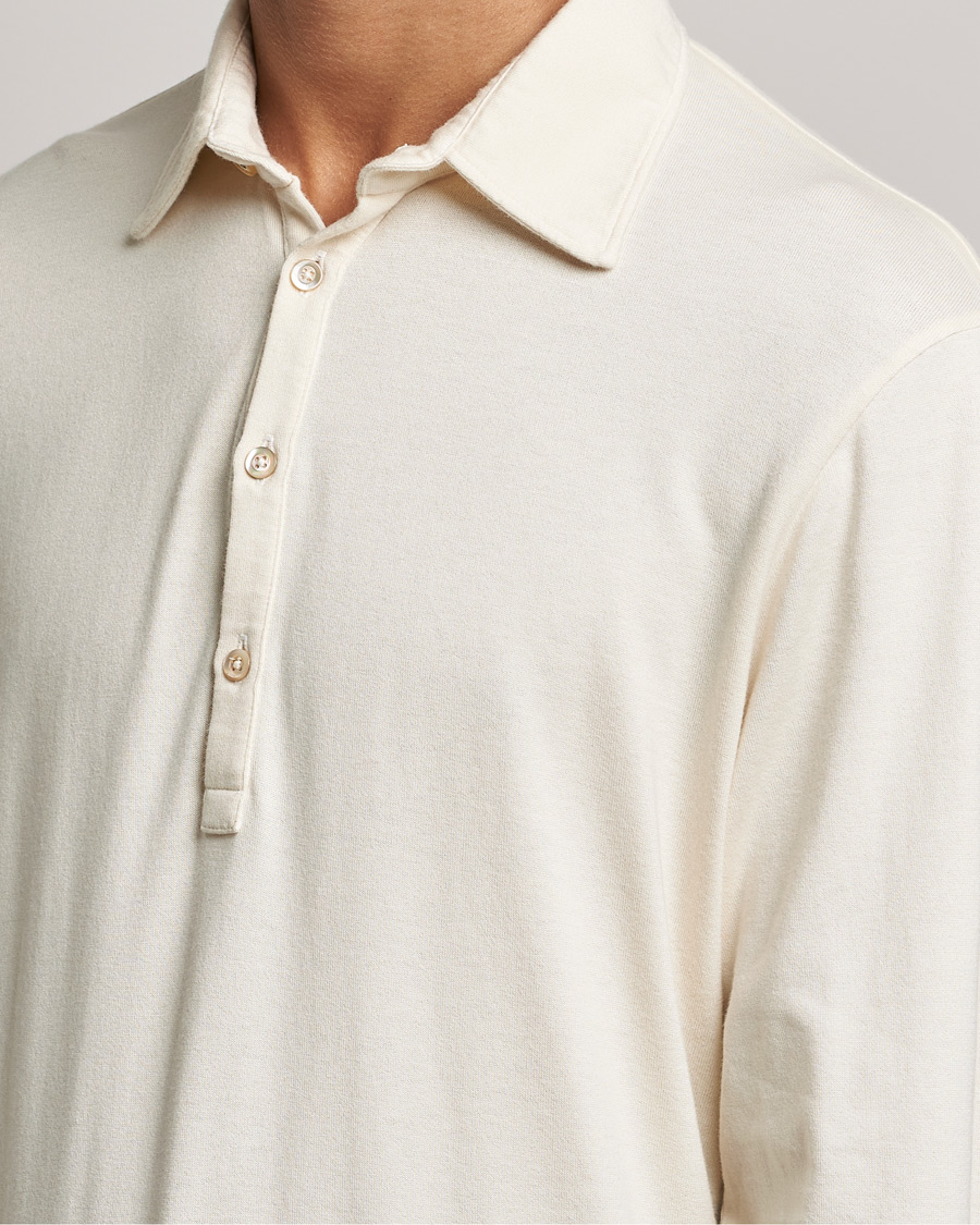 Herr | Tröjor | Boglioli | Long Sleeve Polo Shirt Off White