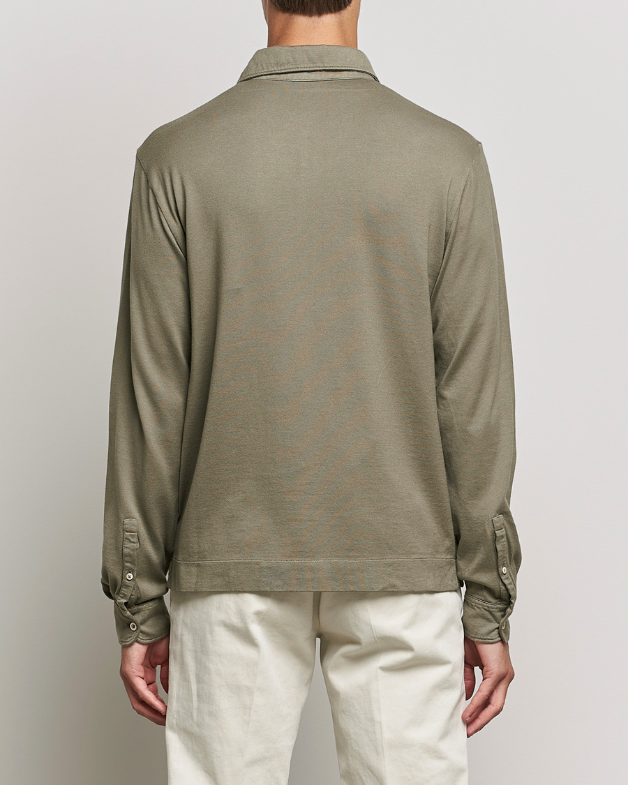 Herr | Tröjor | Boglioli | Long Sleeve Polo Shirt Sage Green