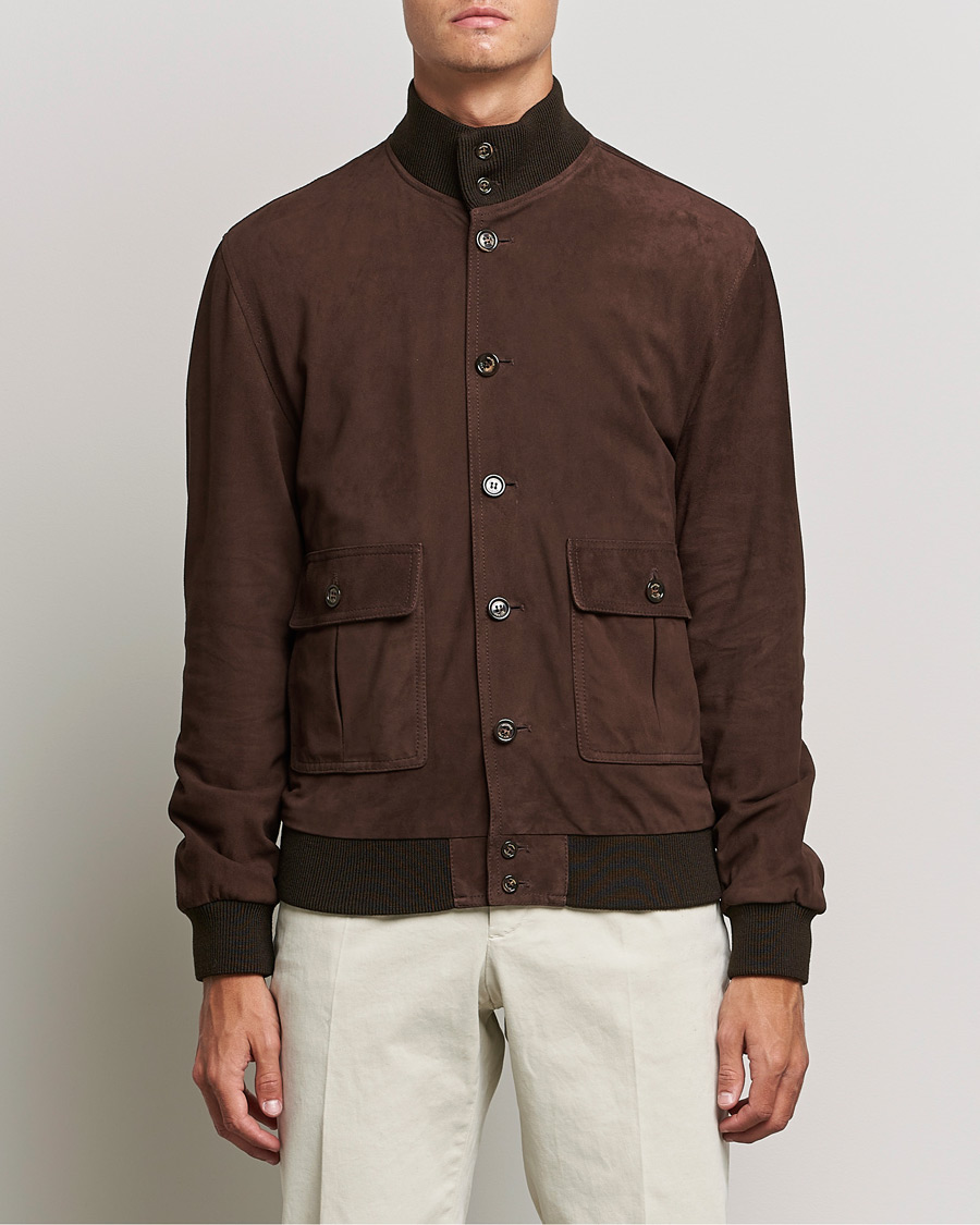 Herr | Jackor | Valstar | Valstarino Suede Jacket Dark Brown