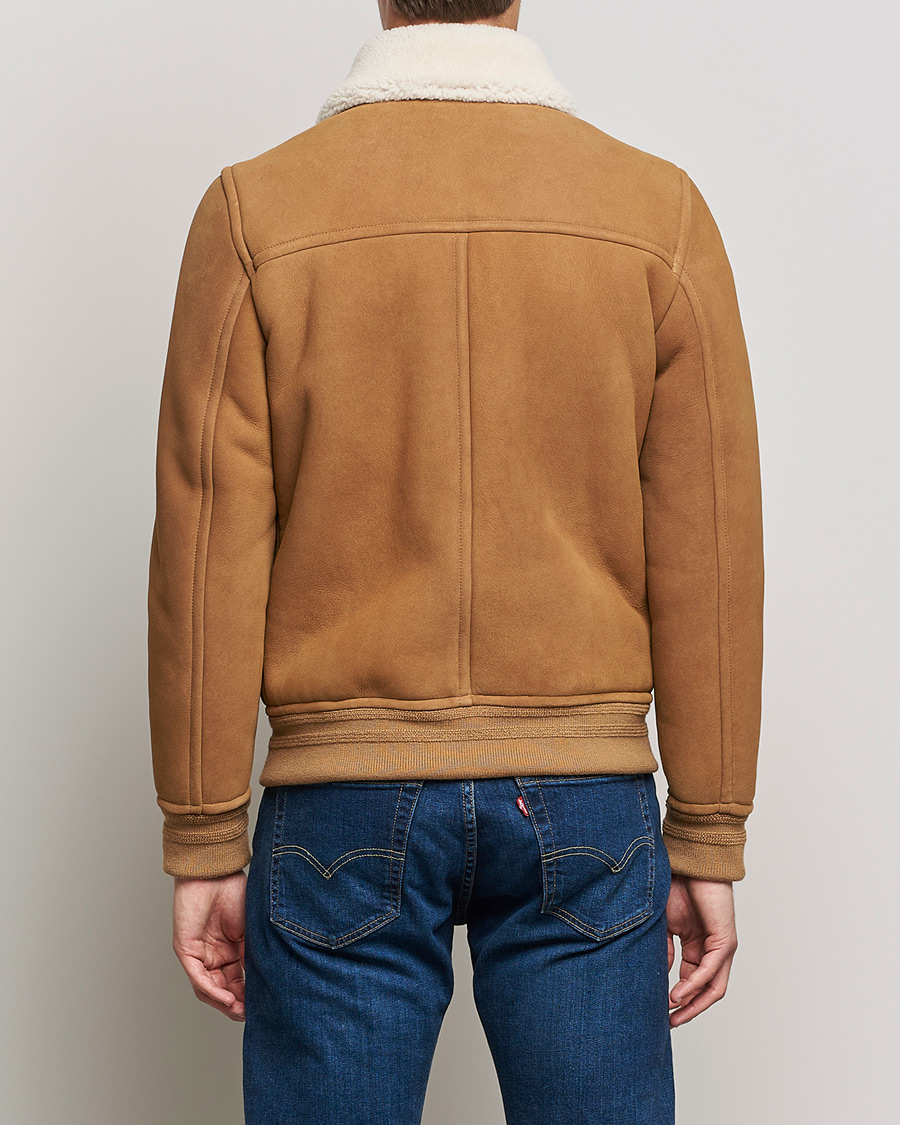 Herr | Jackor | Valstar | Shearling Flight Jacket Brown/Natural