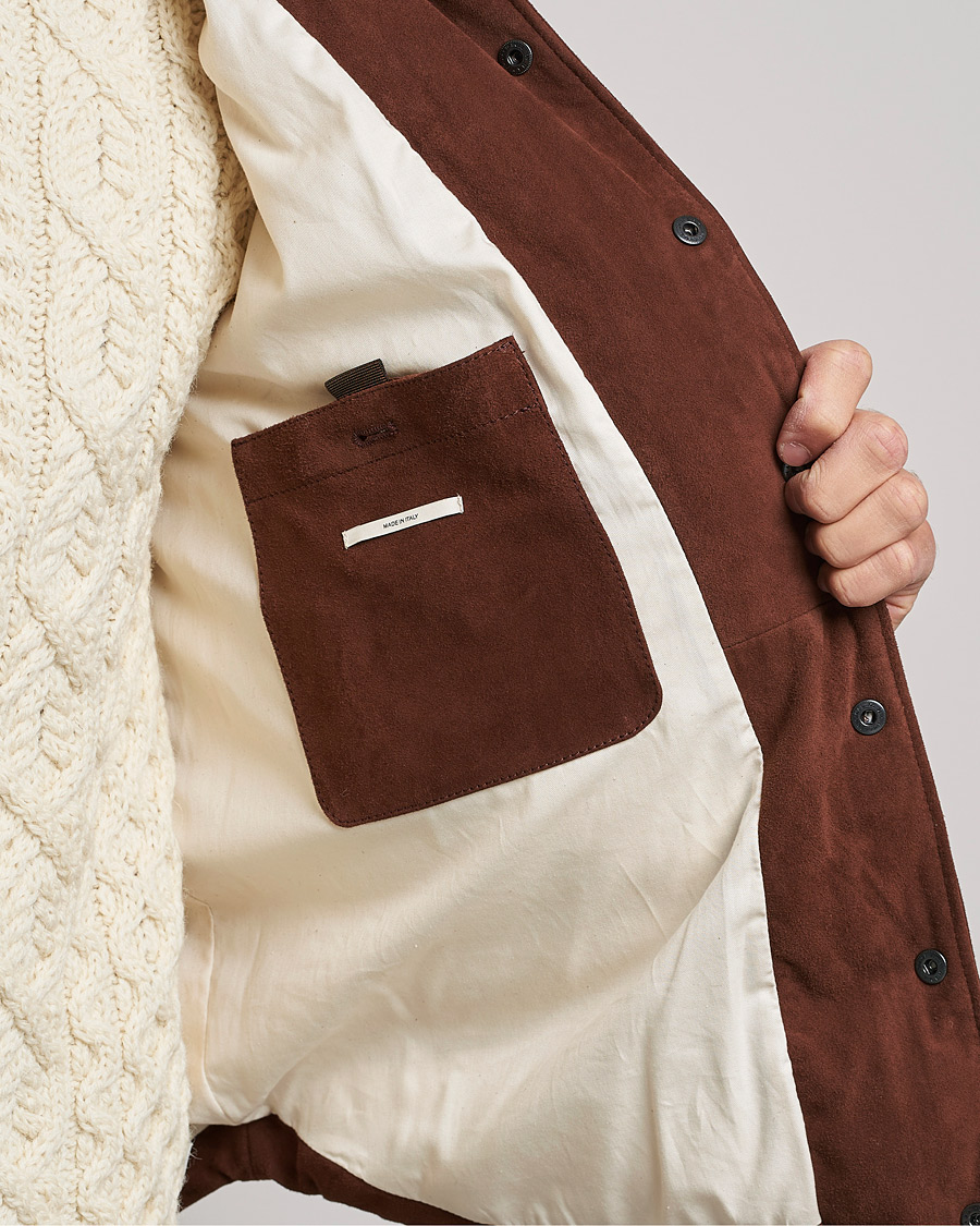 Herr | Jackor | Valstar | Suede Shearling Vest Dark Brown