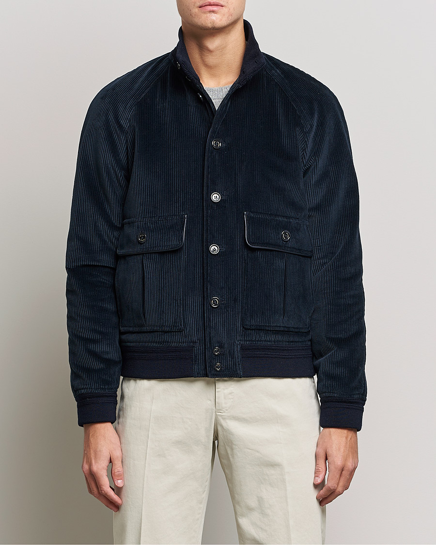 Valstar Raglan Corduroy Jacket Navy Herr Care of Carl