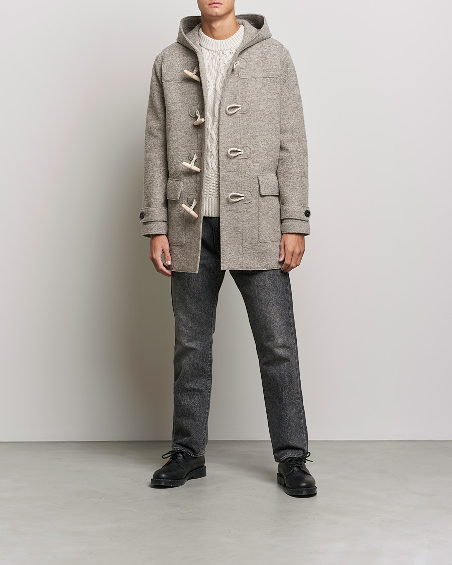 Herr | Jackor | Harris Wharf London | Boiled Wool Duffle Coat Natural Casha