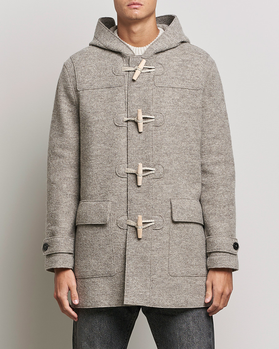 Herr | Jackor | Harris Wharf London | Boiled Wool Duffle Coat Natural Casha