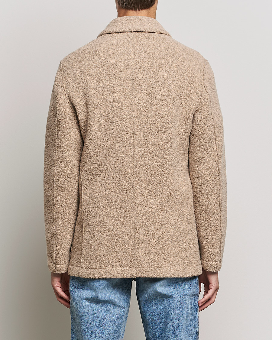 Herr | Skjortor | Harris Wharf London | Harrington Wool Boucleè Shirt Jacket Tan