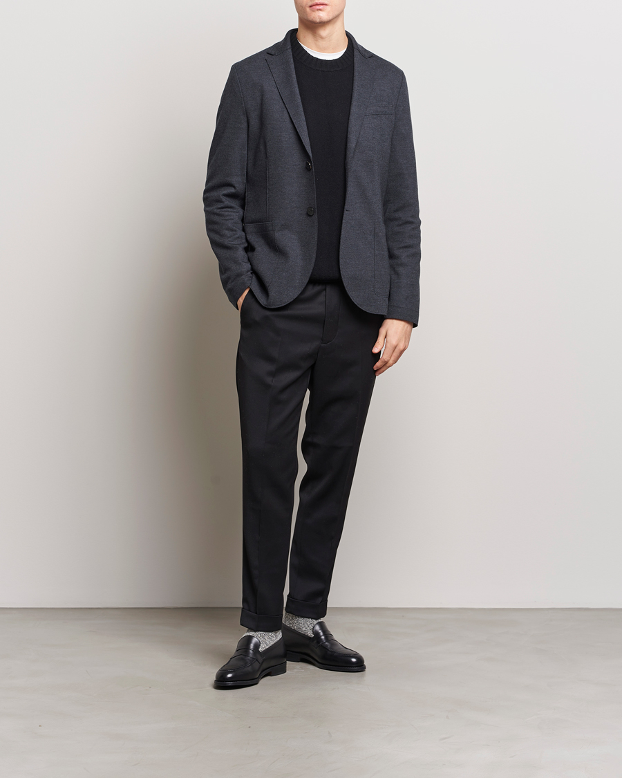Herr | Kavajer | Harris Wharf London | Two Button Vented Superfine Merino Blazer Anthracite
