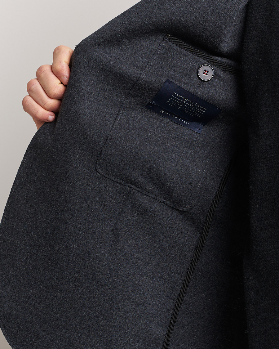 Herr | Kavajer | Harris Wharf London | Two Button Vented Superfine Merino Blazer Anthracite