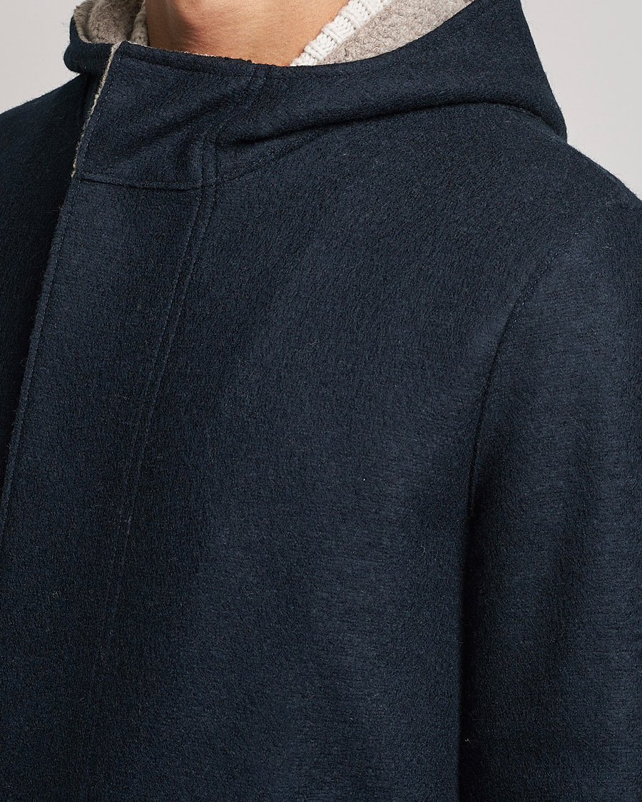 Herr | Jackor | Harris Wharf London | Fishtail Wool Parka Navy