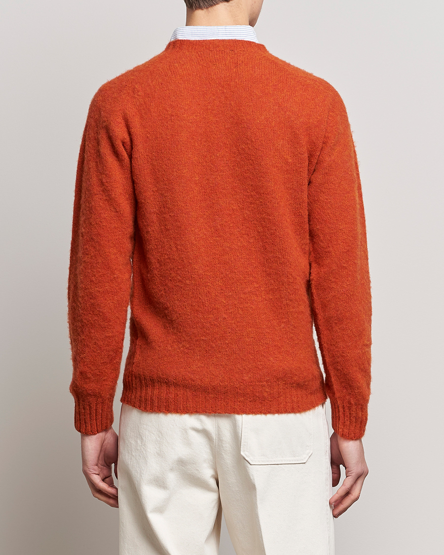 Herr | Tröjor | Drake's | Brushed Shetland Crew Orange