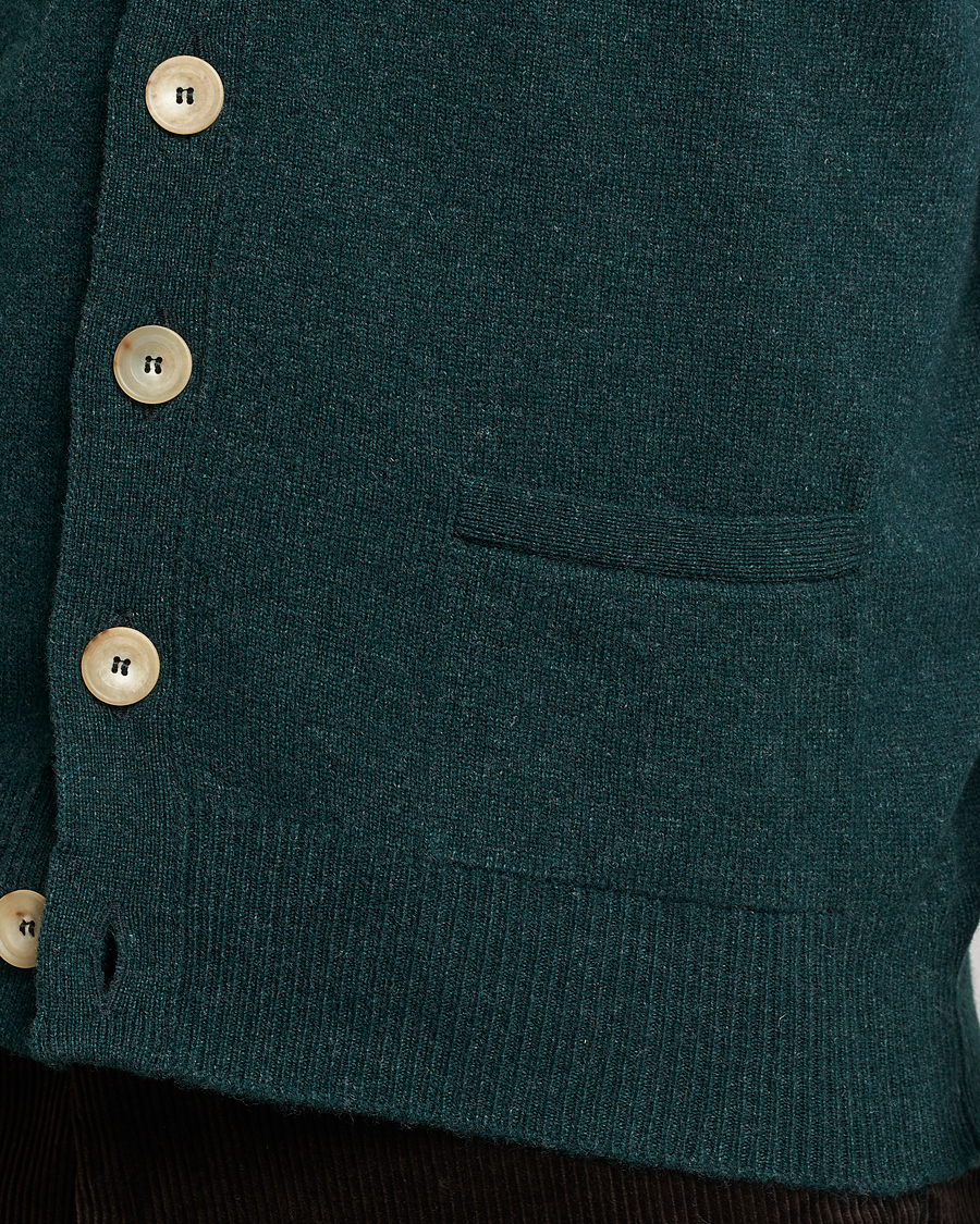 Herr | Tröjor | Drake's | Lambswool Vest Cardigan Green