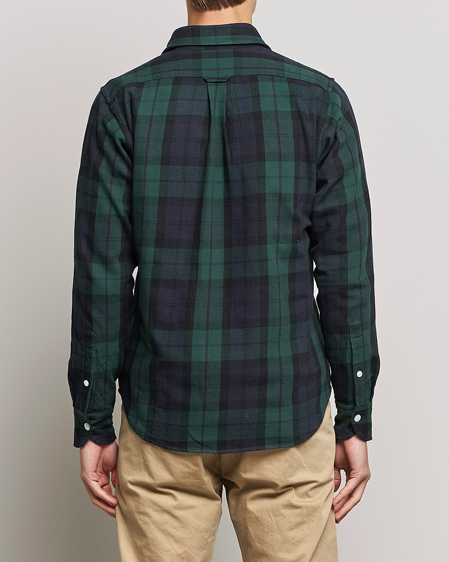 Herr | Skjortor | Drake's | Rugged Cotton Twill Work Shirt Navy