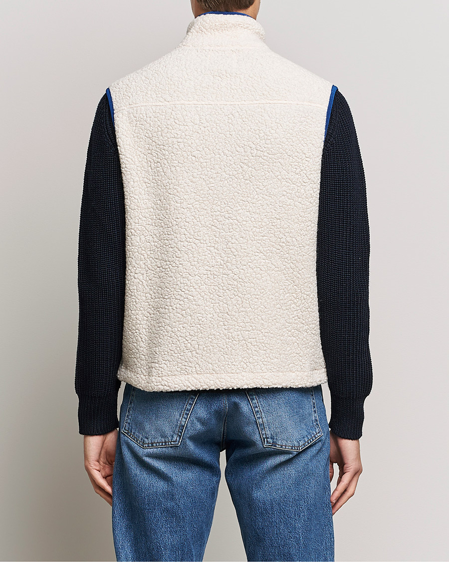 Herr | Tröjor | Drake's | Zip Through Fleece Vest Ecru