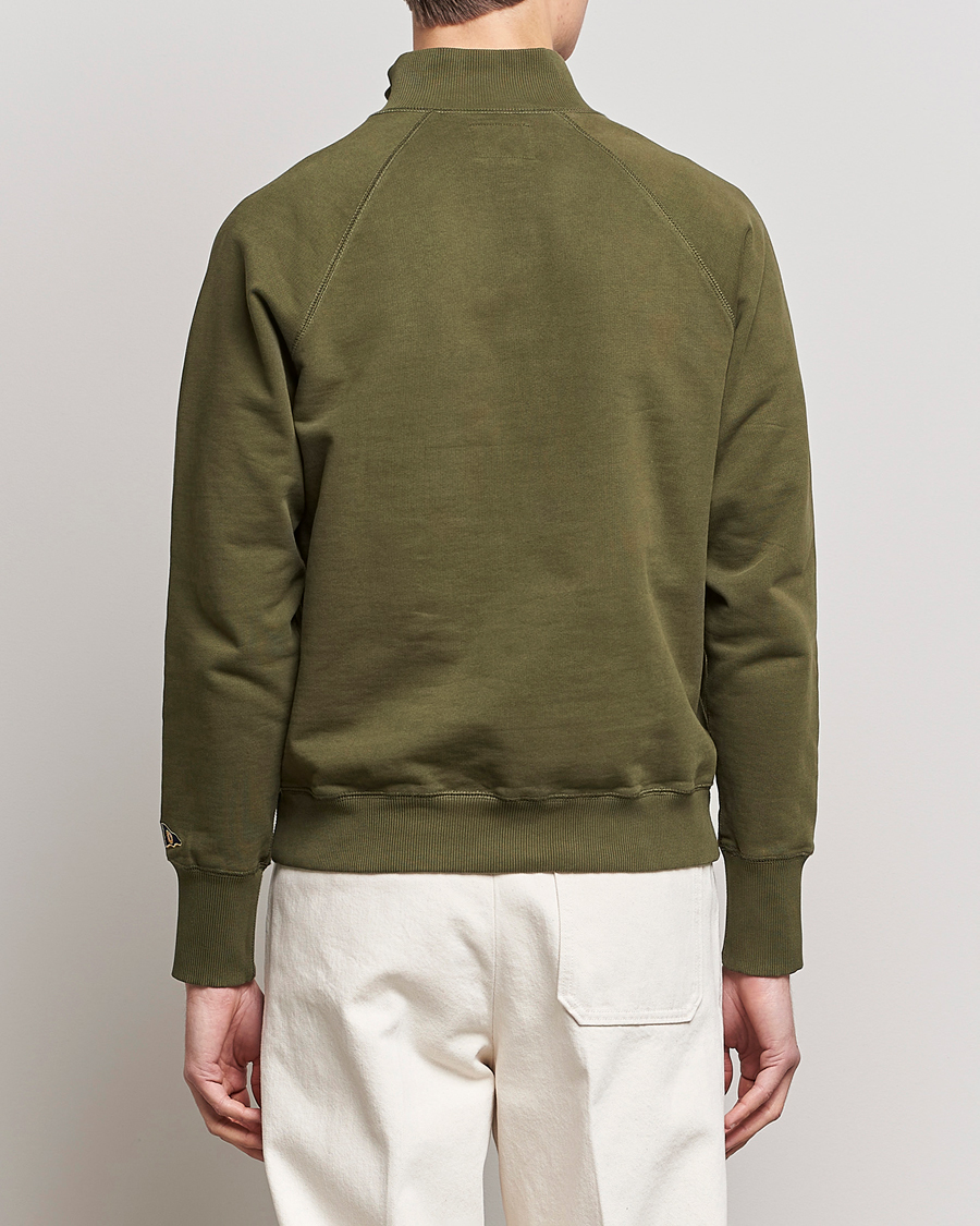 Herr | Tröjor | Drake's | Quarter Zip Sweatshirt Green