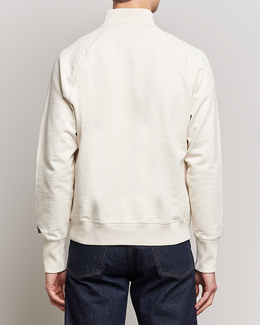Herr | Tröjor | Drake's | Quarter Zip Sweatshirt Ecru