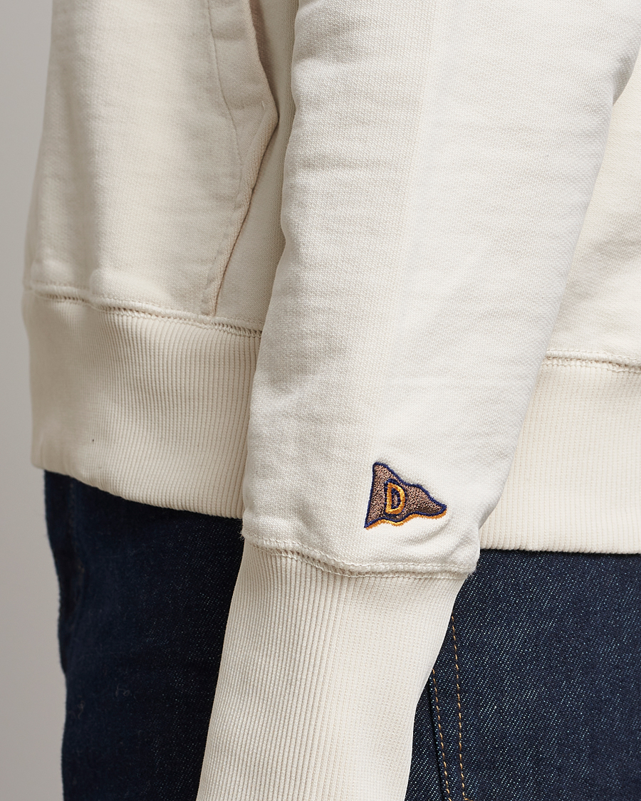 Herr | Tröjor | Drake's | Quarter Zip Sweatshirt Ecru