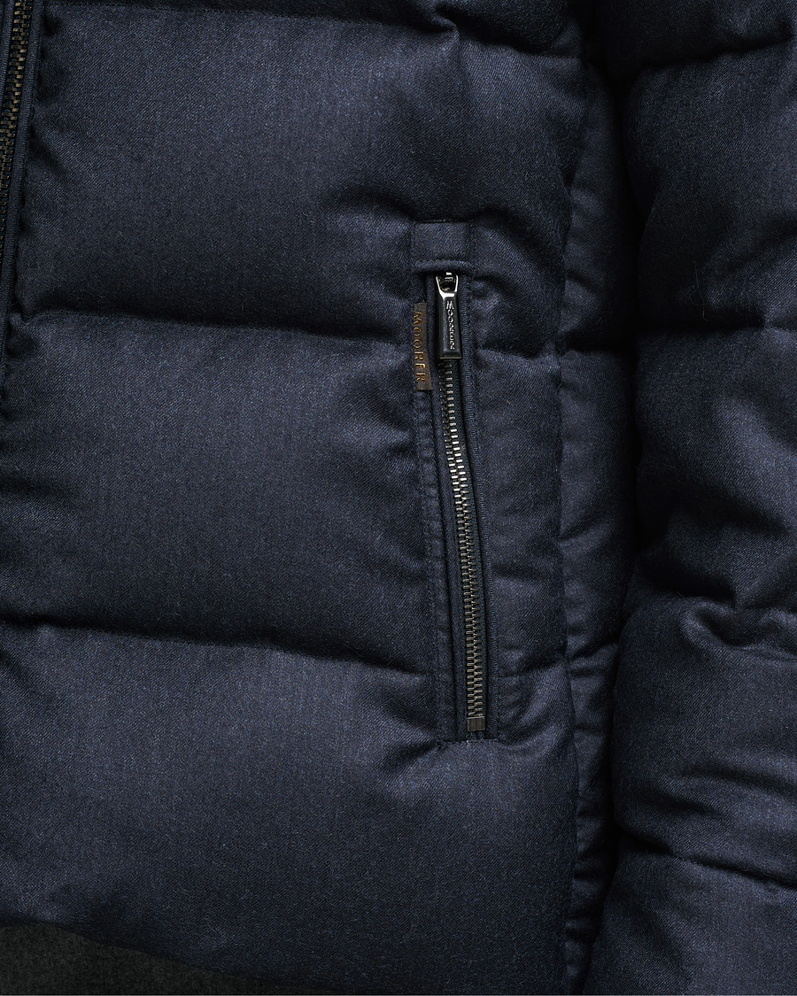 Herr | Jackor | MooRER | Brett Wool/Cashmere Hooded Jacket Blue Grey