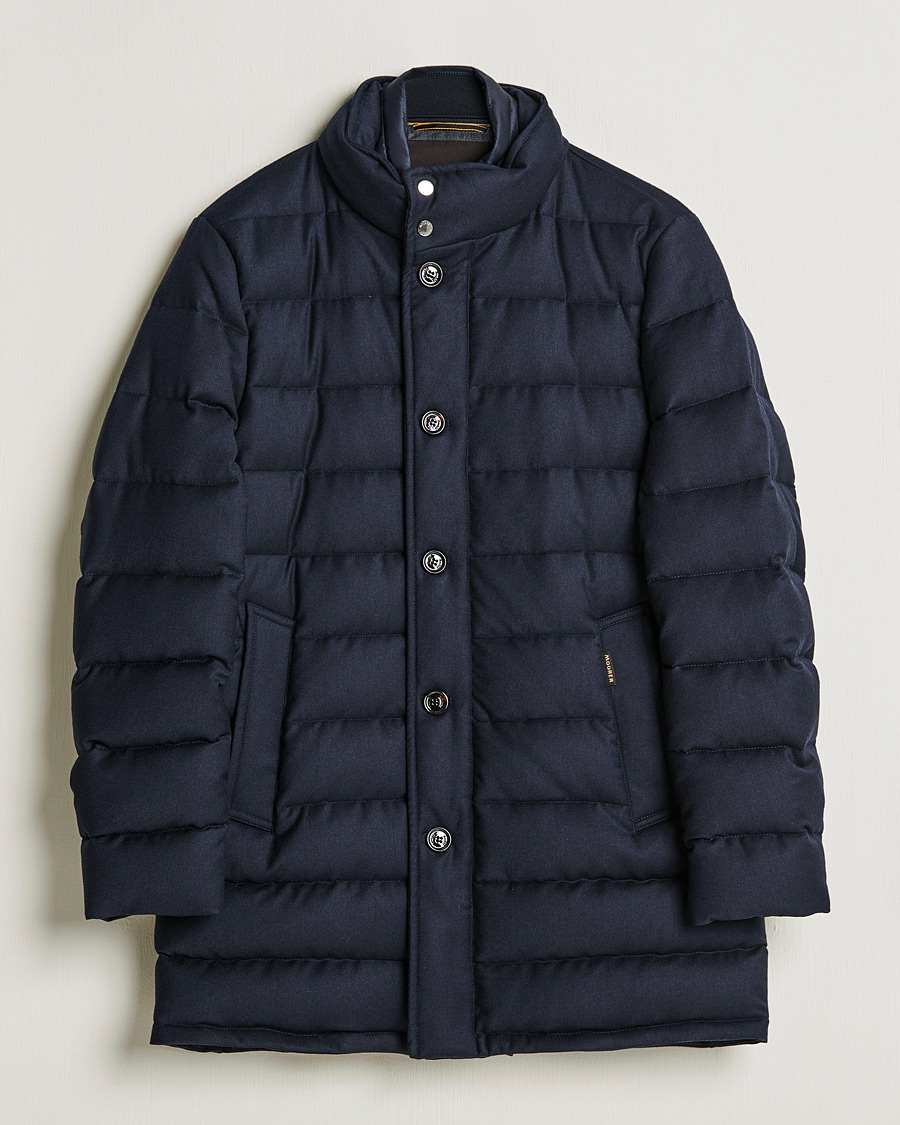 Herr | Jackor | MooRER | Calegari Wool/Casmhere Padded Coat Navy