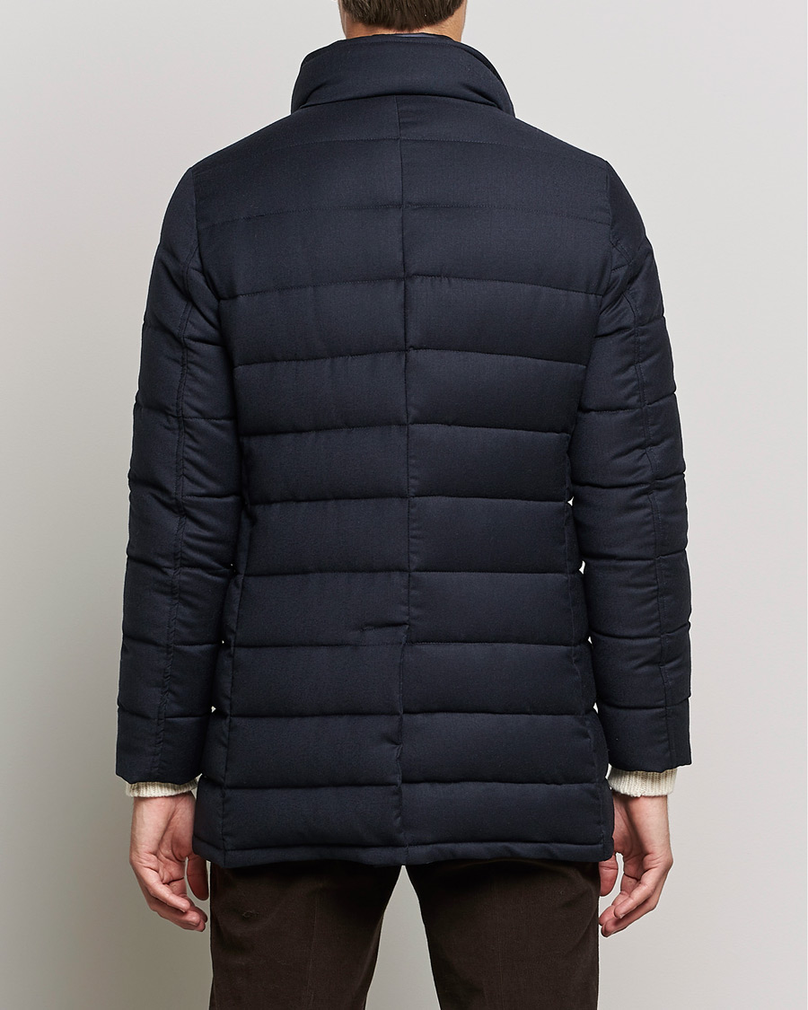 Herr | Jackor | MooRER | Calegari Wool/Casmhere Padded Coat Navy