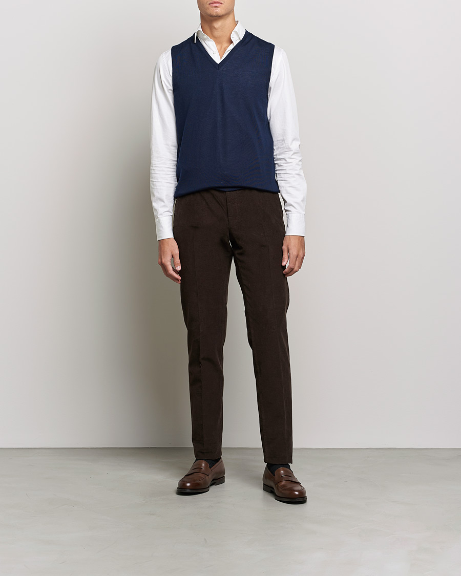 Herr | Tröjor | Stenströms | Merino Slipover Navy