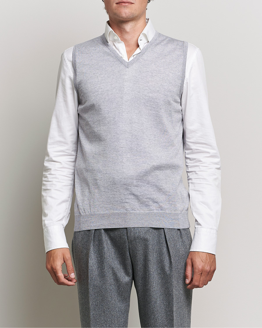 Herr | Tröjor | Stenströms | Merino Slipover Light Grey