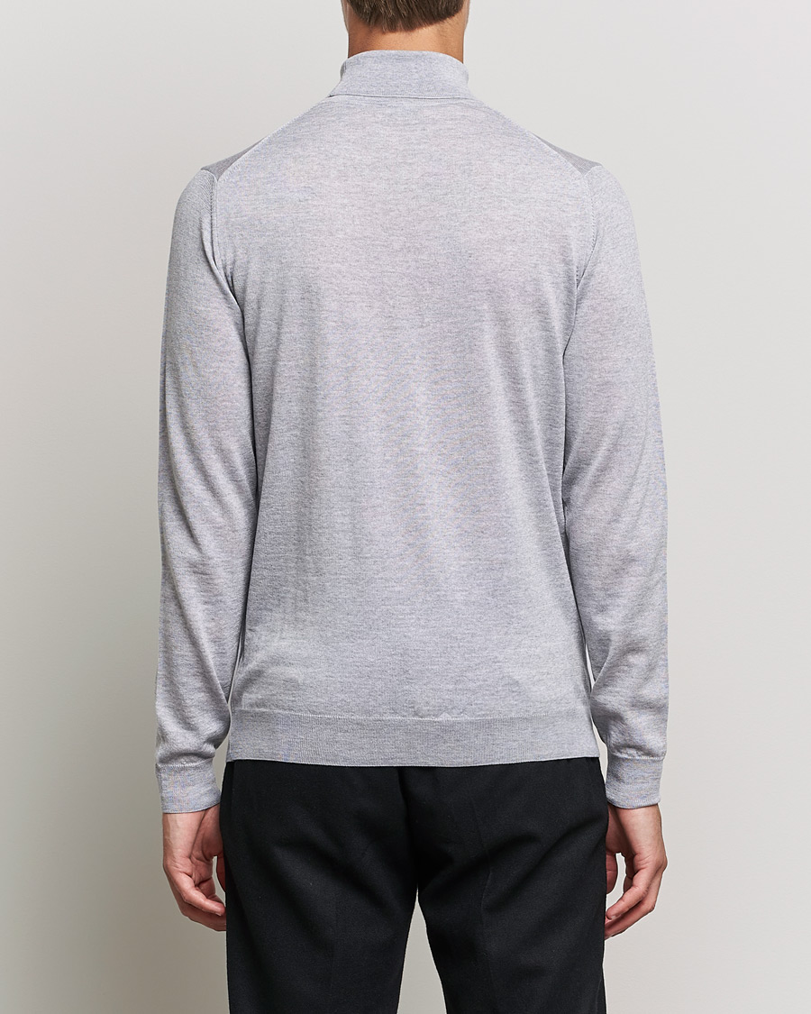 Herr | Tröjor | Stenströms | Fine Merino Rollneck Light Grey
