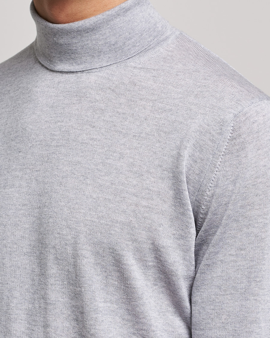 Herr | Tröjor | Stenströms | Fine Merino Rollneck Light Grey
