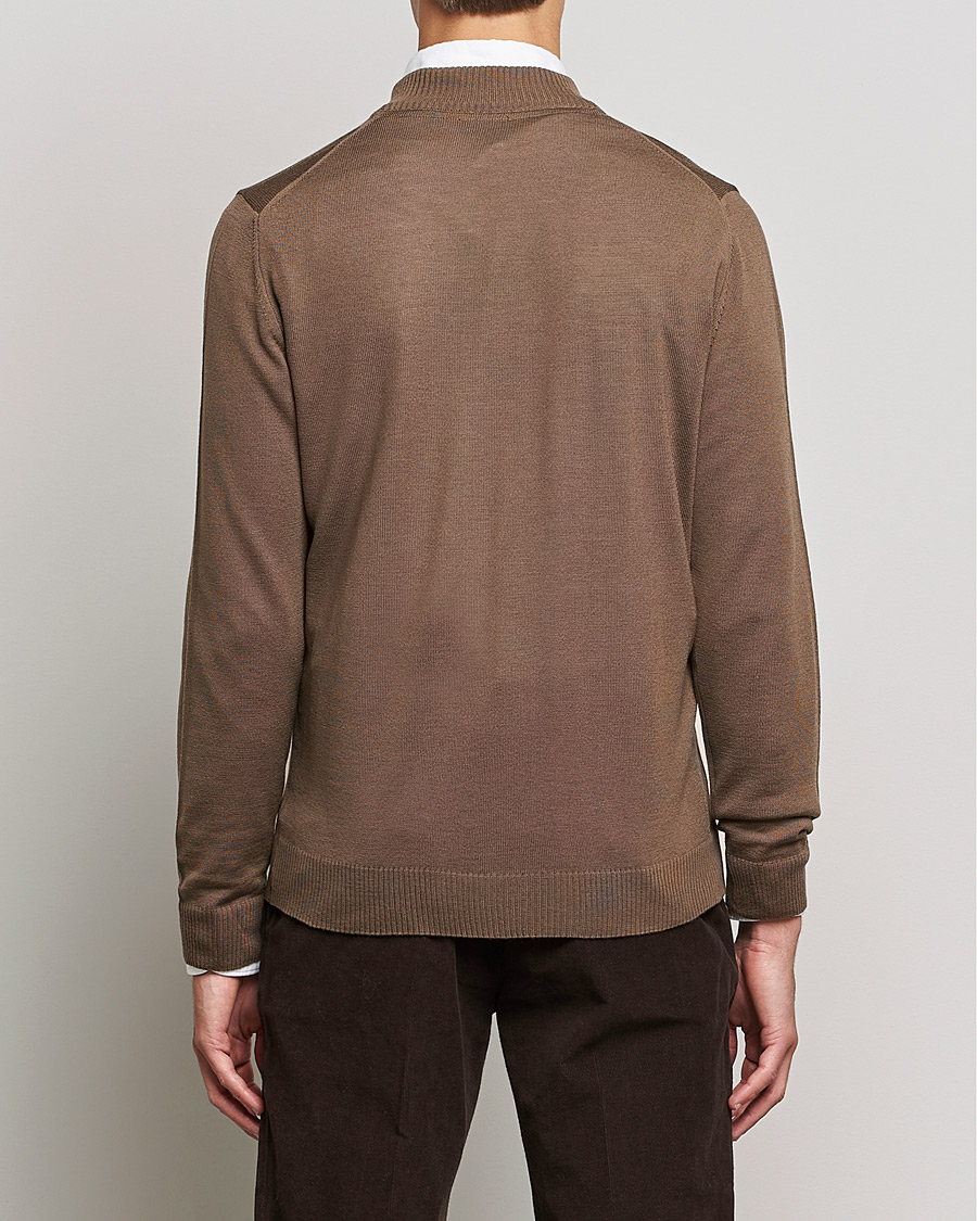 Herr | Tröjor | Stenströms | Merino Full Zip Brown