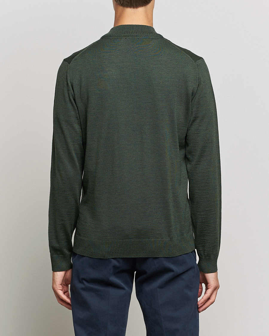 Herr | Tröjor | Stenströms | Merino Full Zip Dark Green