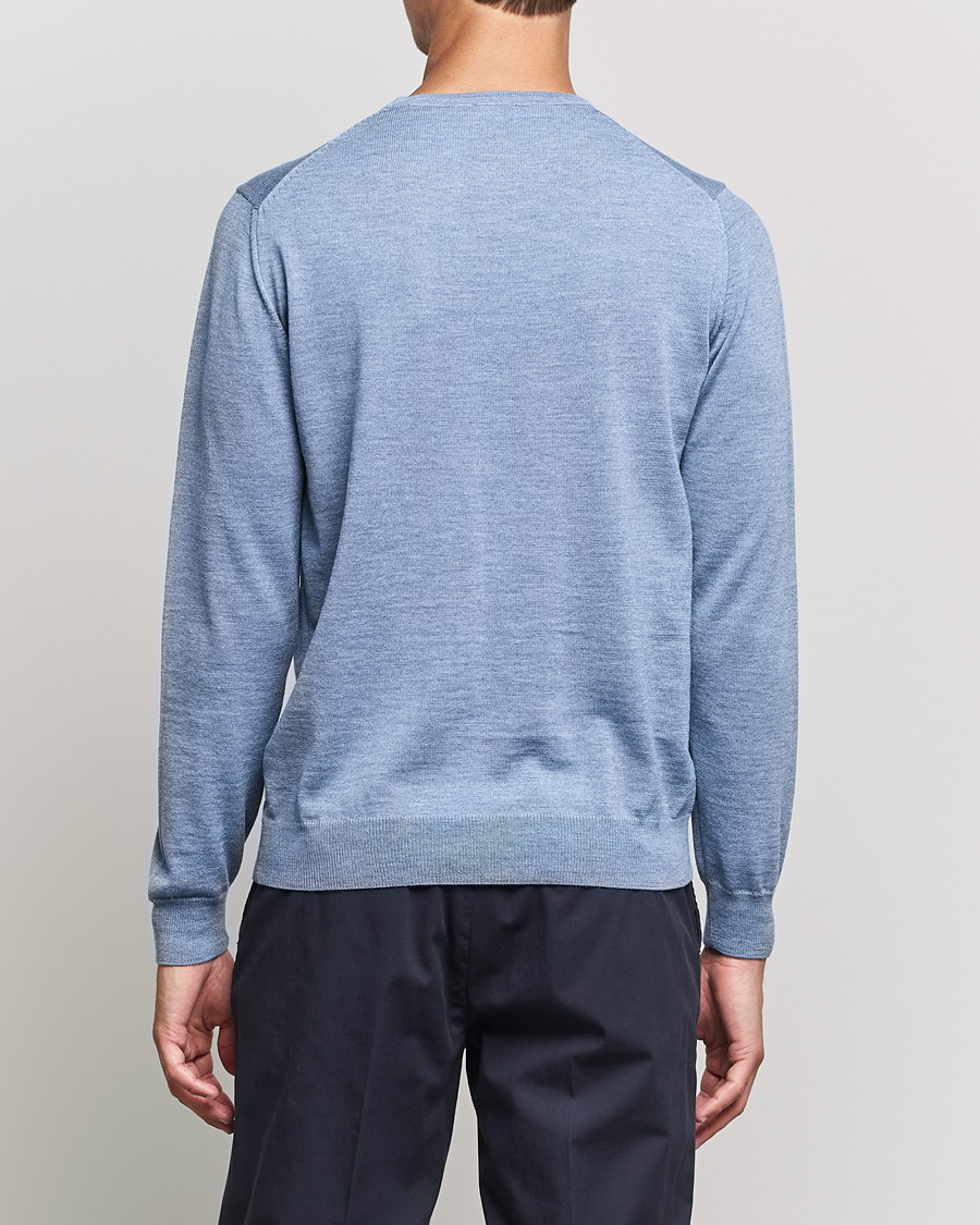 Herr | Tröjor | Stenströms | Merino Crew Neck Light Blue