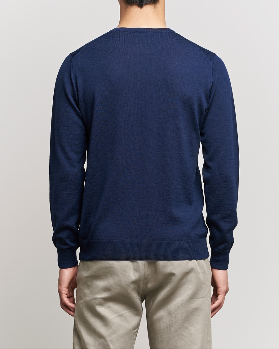 Herr | Tröjor | Stenströms | Merino Crew Neck Navy
