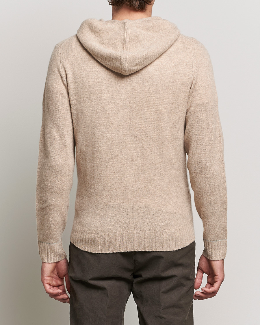Herr | Tröjor | Stenströms | Yak/Merino Full Zip Hoodie Beige
