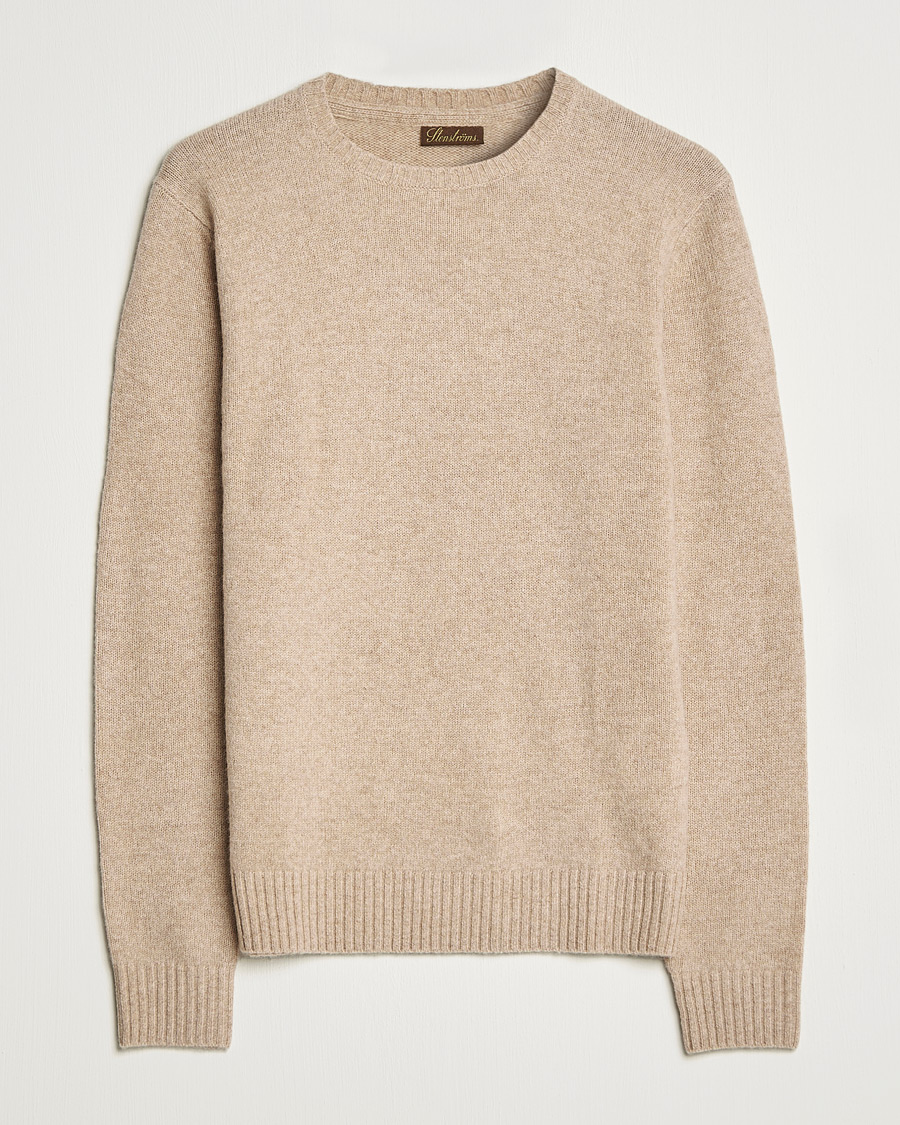 Herr | Tröjor | Stenströms | Yak/Merino Crew Neck Beige