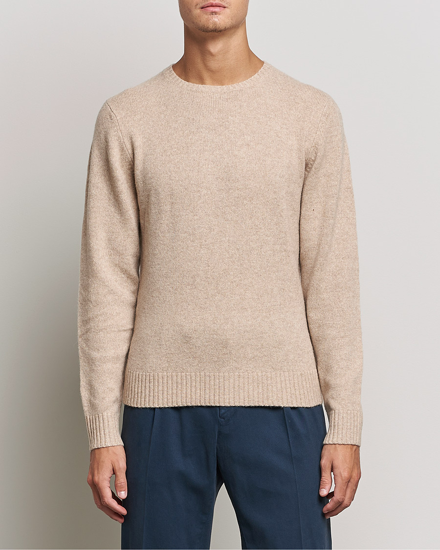 Herr | Tröjor | Stenströms | Yak/Merino Crew Neck Beige