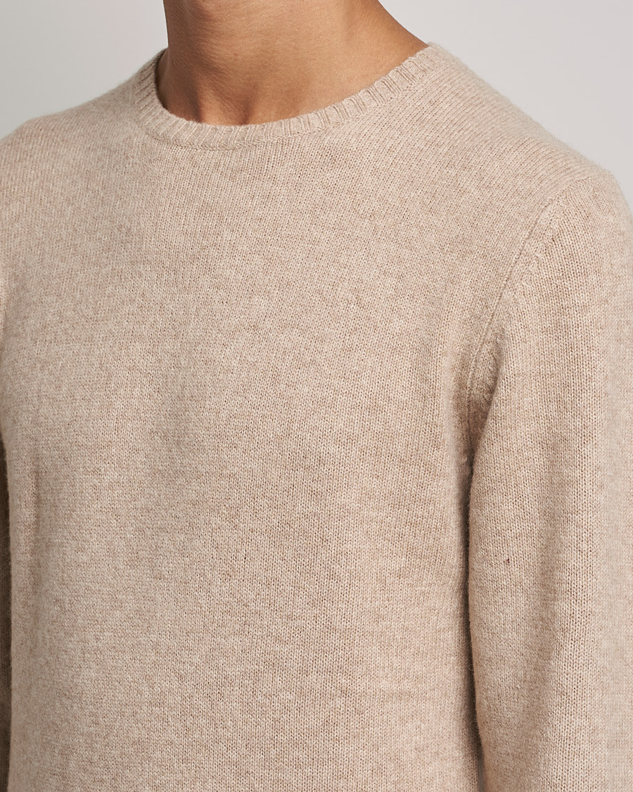 Herr | Tröjor | Stenströms | Yak/Merino Crew Neck Beige