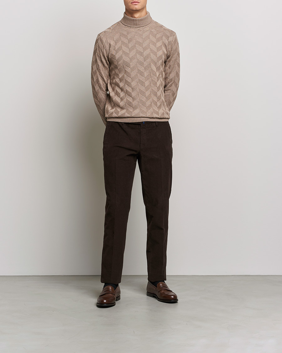 Herr | Tröjor | Stenströms | Chunky Merino Structured Rollneck Camel