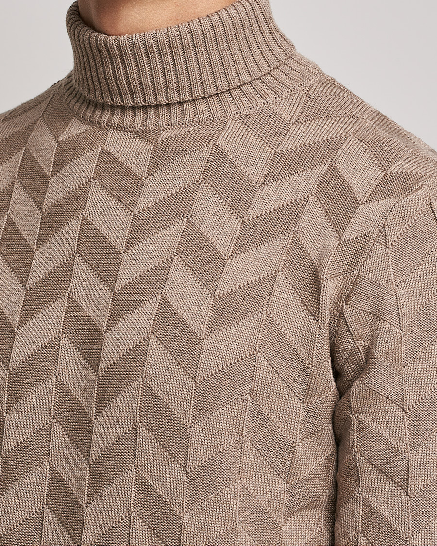 Herr | Tröjor | Stenströms | Chunky Merino Structured Rollneck Camel