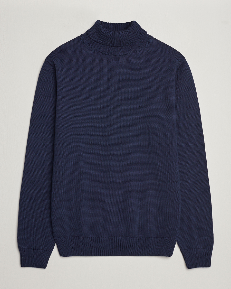 Herr | Tröjor | Stenströms | Chunky Merino Rollneck Navy