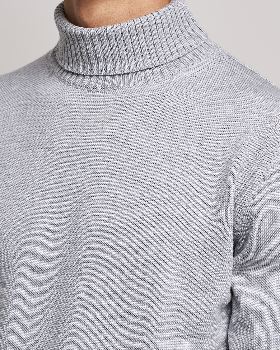 Herr | Tröjor | Stenströms | Chunky Merino Rollneck Light Grey